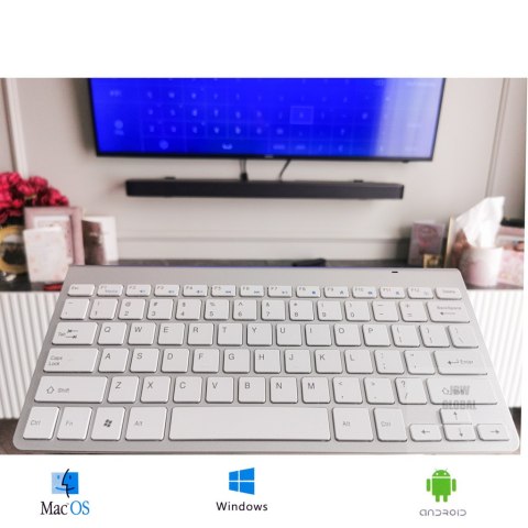 Klawiatura bezprzewodowa Smart TV srebrna Klawiatura bezprzewodowa Smart TV srebrna