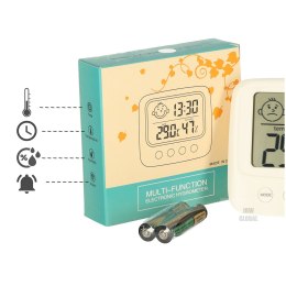 Higrometr zegar termometr pokojowy wilgotnościomierz LCD