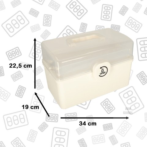 Organizer pojemnik na lekarstwa leki apteczka do przechowywania leków 34x19x22,5cm Organizer pojemnik na lekarstwa leki apteczka do przechowywania leków 34x19x22,5cm