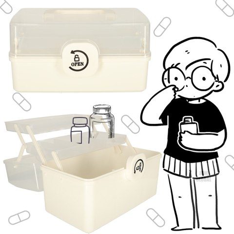 Organizer pojemnik na lekarstwa leki apteczka przechowywania leków 29x16x15cm Organizer pojemnik na lekarstwa leki apteczka przechowywania leków 29x16x15cm