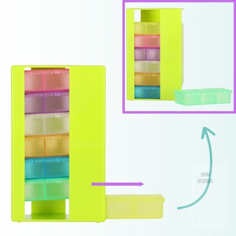 Pudełko organizer na leki na tabletki kasetka 7 dni 3 pory dnia 4 języki Pudełko organizer na leki na tabletki kasetka 7 dni 3 pory dnia 4 języki
