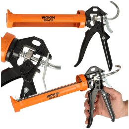 WOKIN Pistolet wyciskacz do silikonu akrylu kleju kartuszy mas obrotowy korpus 360 255mm