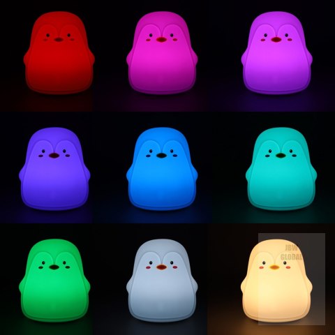 Lampka nocna dla dzieci silikonowa LED biała pingwinek Lampka nocna dla dzieci silikonowa LED biała pingwinek