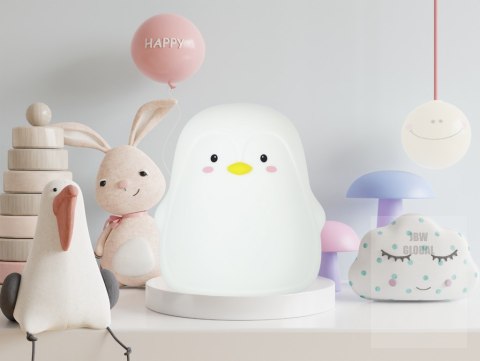 Lampka nocna dla dzieci silikonowa LED biała pingwinek Lampka nocna dla dzieci silikonowa LED biała pingwinek