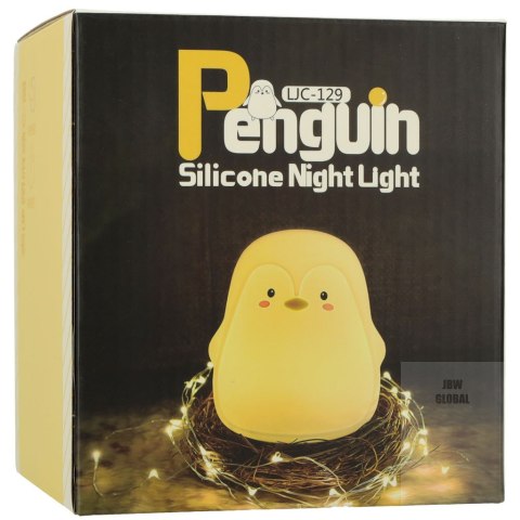 Lampka nocna dla dzieci silikonowa LED biała pingwinek Lampka nocna dla dzieci silikonowa LED biała pingwinek