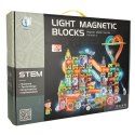 Klocki magnetyczne marble tor kulkowy świecący 202 elementy