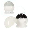 Lampka nocna projektor gwiazd 2w1 USB biała