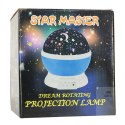 Lampka nocna projektor gwiazd 2w1 USB biała