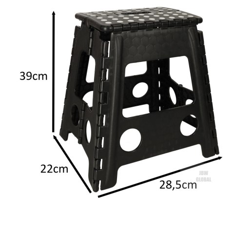 Stołek taboret składany antypoślizgowy 39cm czarny Stołek taboret składany antypoślizgowy 39cm czarny
