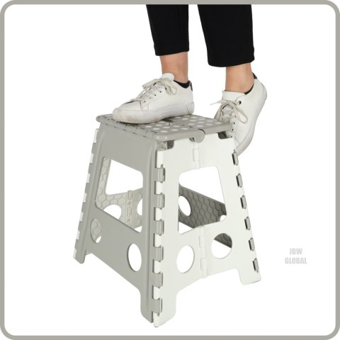 Stołek taboret składany antypoślizgowy wysoki 39cm jasny szary Stołek taboret składany antypoślizgowy wysoki 39cm jasny szary
