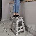 Stołek taboret składany antypoślizgowy wysoki 39cm jasny szary