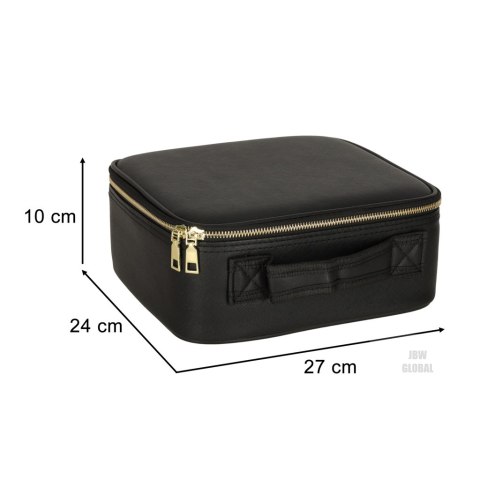 Kosmetyczka organizer na kosmetyki biżuterię z lusterkiem LED czarny Kosmetyczka organizer na kosmetyki biżuterię z lusterkiem LED czarny