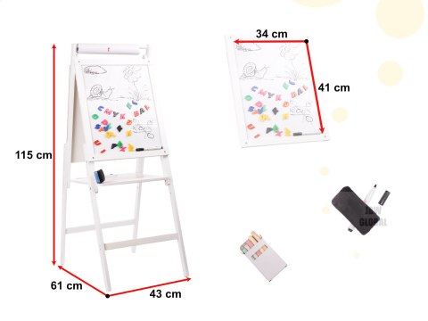 Tablica drewniana magnetyczna kredowa biała duża XXL Tablica drewniana magnetyczna kredowa biała duża XXL