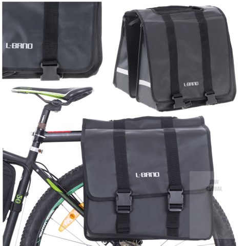 L-BRNO Torba sakwa rowerowa podwójna dwukomorowa boczna na rower bagażnik 35L L-BRNO Torba sakwa rowerowa podwójna dwukomorowa boczna na rower bagażnik 35L