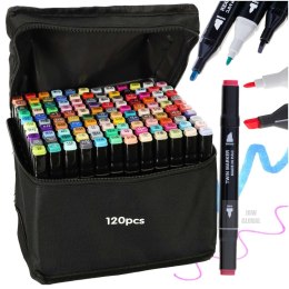 Markery dwustronne alkoholowe w etui 120 + podstawka