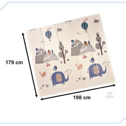 Mata edukacyjna piankowa dwustronna składana słonie las 180 x 200 cm Mata edukacyjna piankowa dwustronna składana słonie las 180 x 200 cm
