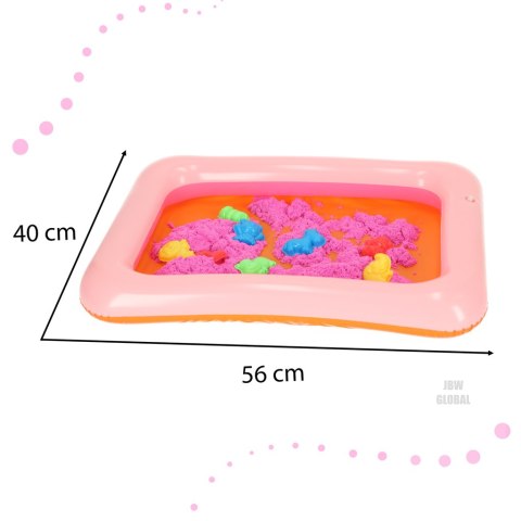 Piasek Kinetyczny w wiaderku 1kg foremki różowy Piasek Kinetyczny w wiaderku 1kg foremki różowy