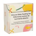 Naczynia silikonowe dla dzieci zestaw 8 elementów sowa militarny zielony