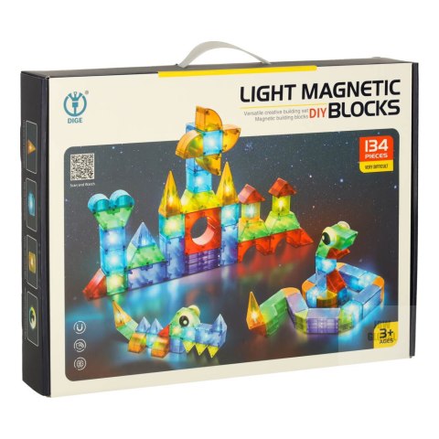 Klocki magnetyczne świecące 134 el. Klocki magnetyczne świecące 134 el.