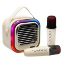 Głośnik do karaoke USB Bluetooth kremowy