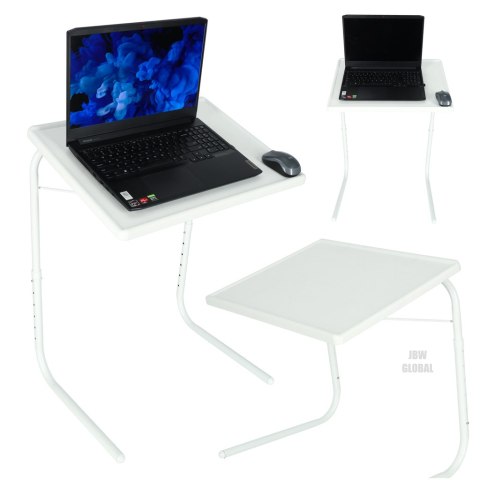 Stolik boczny pod laptopa składany 52 x 40 cm biały Stolik boczny pod laptopa składany 52 x 40 cm biały