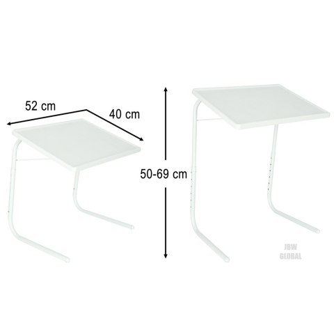 Stolik boczny pod laptopa składany 52 x 40 cm biały Stolik boczny pod laptopa składany 52 x 40 cm biały