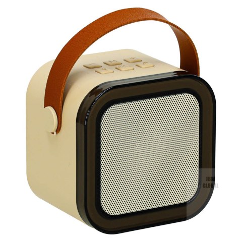 Zestaw do karaoke 2 mikrofony + głośnik przenośny BLUETOOTH USB LED beżowy Zestaw do karaoke 2 mikrofony + głośnik przenośny BLUETOOTH USB LED beżowy