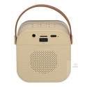 Zestaw do karaoke 2 mikrofony + głośnik przenośny BLUETOOTH USB LED beżowy