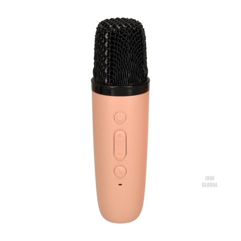 Zestaw do karaoke mikrofon + głośnik przenośny BLUETOOTH USB LED różowy Zestaw do karaoke mikrofon + głośnik przenośny BLUETOOTH USB LED różowy