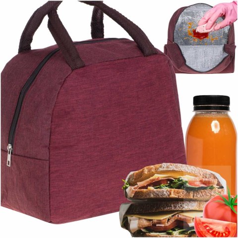 Torba termiczna na lunch jedzenie śniadaniowa izolacyjna czerwona Torba termiczna na lunch jedzenie śniadaniowa izolacyjna czerwona