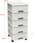 Szafka modułowa 5 szuflad A4 STYL kamień BIAŁA Kamai EDA