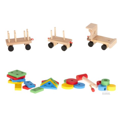 Kolejka pociąg lokomotywa klocki drewniane sorter układanka zręcznościowa 30cm Kolejka pociąg lokomotywa klocki drewniane sorter układanka zręcznościowa 30cm