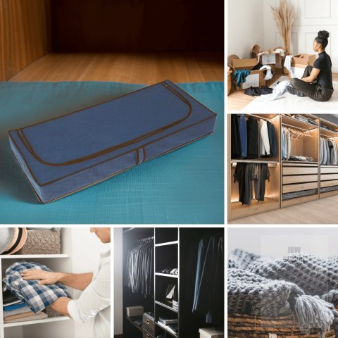 BLUE niebieski organizer do szafy na suwak 120x50x15cm Kamai Ordinett BLUE niebieski organizer do szafy na suwak 120x50x15cm Kamai Ordinett