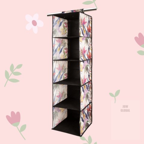 FLORAL w kwiaty wiszący organizer do szafy 5 przegród 30x30x120m Kamai Ordinett FLORAL w kwiaty wiszący organizer do szafy 5 przegród 30x30x120m Kamai Ordinett