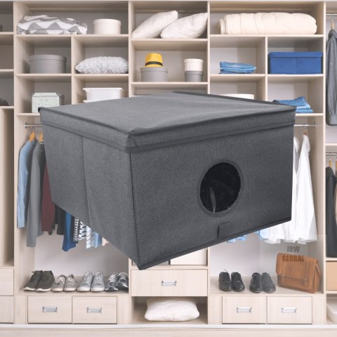 GREY szary organizer do szafy z pokrywą oraz oknem 50x40x25cm Kamai Ordinett GREY szary organizer do szafy z pokrywą oraz oknem 50x40x25cm Kamai Ordinett