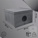 GREY szary organizer do szafy z pokrywą oraz oknem 50x40x25cm Kamai Ordinett