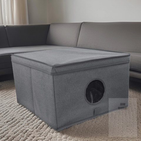 GREY szary organizer do szafy z pokrywą oraz oknem 50x40x25cm Kamai Ordinett GREY szary organizer do szafy z pokrywą oraz oknem 50x40x25cm Kamai Ordinett