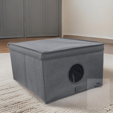 GREY szary organizer do szafy z pokrywą oraz oknem 50x40x25cm Kamai Ordinett GREY szary organizer do szafy z pokrywą oraz oknem 50x40x25cm Kamai Ordinett