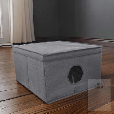 GREY szary organizer do szafy z pokrywą oraz oknem 50x40x25cm Kamai Ordinett GREY szary organizer do szafy z pokrywą oraz oknem 50x40x25cm Kamai Ordinett