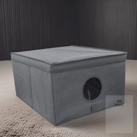 GREY szary organizer do szafy z pokrywą oraz oknem 50x40x25cm Kamai Ordinett GREY szary organizer do szafy z pokrywą oraz oknem 50x40x25cm Kamai Ordinett