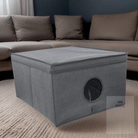 GREY szary organizer do szafy z pokrywą oraz oknem 50x40x25cm Kamai Ordinett GREY szary organizer do szafy z pokrywą oraz oknem 50x40x25cm Kamai Ordinett