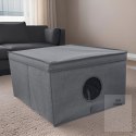 GREY szary organizer do szafy z pokrywą oraz oknem 50x40x25cm Kamai Ordinett