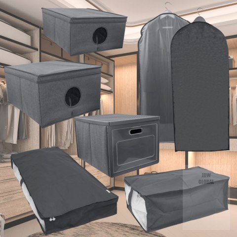 GREY szary organizer do szafy z pokrywą oraz oknem 50x40x25cm Kamai Ordinett GREY szary organizer do szafy z pokrywą oraz oknem 50x40x25cm Kamai Ordinett