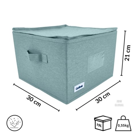 MINT zielony, ogranizer, pojemnik do szafy z uchwytami 30x30x21cm Kamai Ordinett MINT zielony, ogranizer, pojemnik do szafy z uchwytami 30x30x21cm Kamai Ordinett