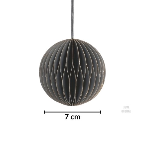 Zestaw 4 bombek papierowych składanych 7cm - elegancka szarość Kamai Zestaw 4 bombek papierowych składanych 7cm - elegancka szarość Kamai