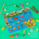 Gra drewniana rybki łowienie rybek na magnes pszczółki montessori
