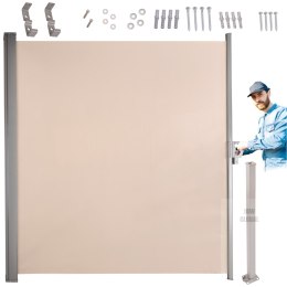 Markiza boczna tarasowa LUARO parawan zwijana 180 x 400 cm beżowa Kik Sp. z o. o. Sp. k.