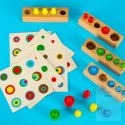 Odważniki cylindry drewniane montessori kolorowe
