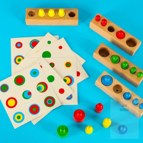 Odważniki cylindry drewniane montessori kolorowe Odważniki cylindry drewniane montessori kolorowe