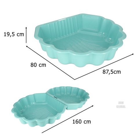Piaskownica zamykana basen Muszelka Twins podwójna 2w1 160x87,5x19,5cm miętowa "3Toysm" Dzięgielewski Tomasz Piaskownica zamykana basen Muszelka Twins podwójna 2w1 160x87,5x19,5cm miętowa "3Toysm" Dzięgielewski Tomasz